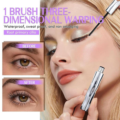 Eyelash Primer,Tubular Eyelash Primer,Waterprooflong Curling Mascara,Natural and Non-Smudged,Threaded Long-Lasting Curlingmascara