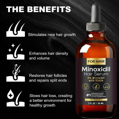 5% Minoxidil Hair Growth Solution - for Men & Women, Daily Haircare Treatment for Thinning Hair, Scalp Comfort Formula, 1Oz Unisex Hair Loss Oil